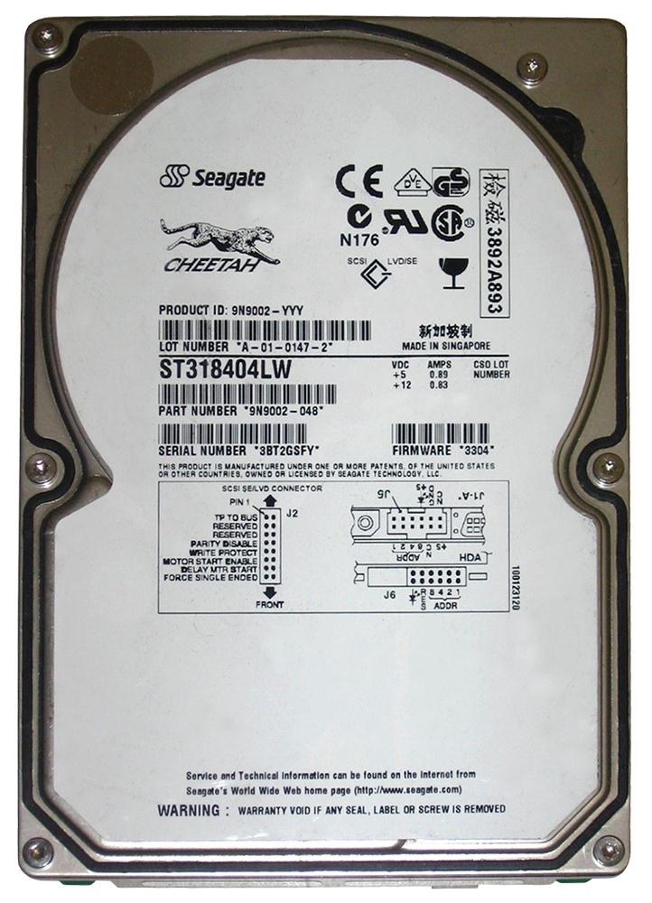 ST318404LW Seagate Cheetah 18XL 18.4GB 10000RPM Ultra-160 SCSI 68-Pin 4MB Cache 3.5-inch Internal Hard Drive