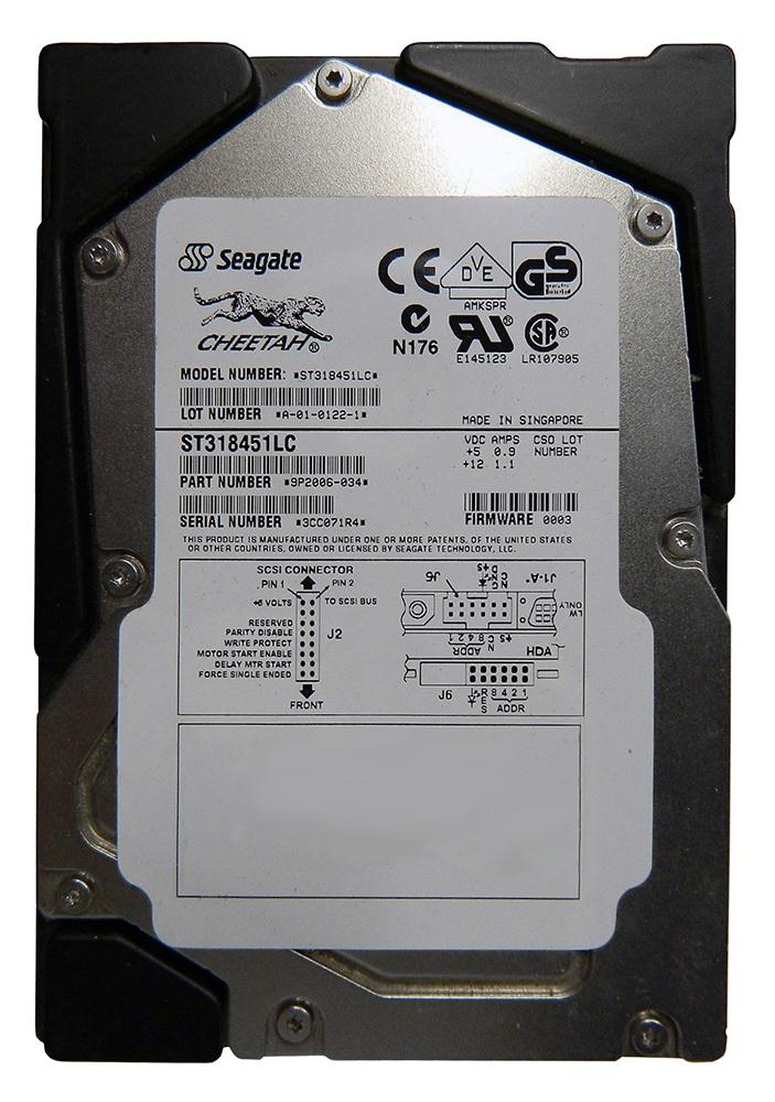 ST318451LC Seagate Cheetah X15 18.4GB 15000RPM Ultra-160 SCSI 80-Pin 4MB Cache 3.5-inch Internal Hard Drive