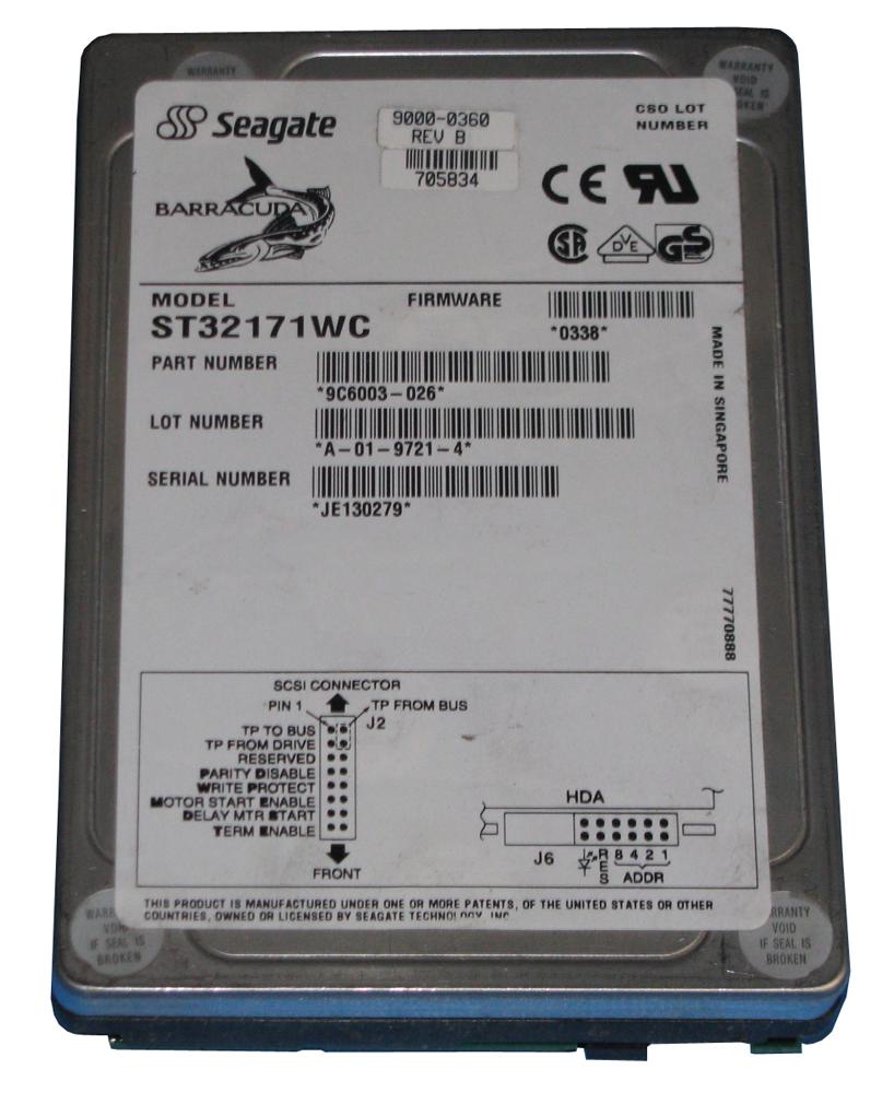 ST32171WC Seagate Barracuda 4LP 2.16GB 7200RPM Ultra SCSI 80-Pin 512KB Cache 3.5-inch Internal Hard Drive