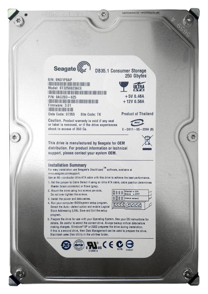 ST3250823ACE Seagate DB35 7200.2 250GB 7200RPM ATA-100 8MB Cache 3.5-inch Internal Hard Drive