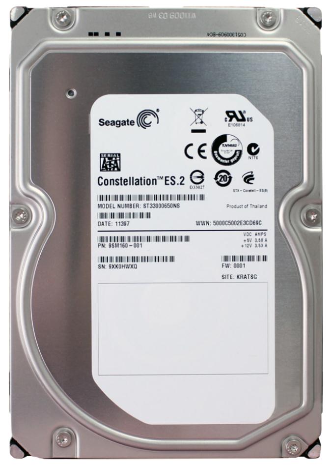 ST33000650NS Seagate Constellation ES.2 3TB 7200RPM SATA 6Gbps 64MB Cache 3.5-inch Internal Hard Drive