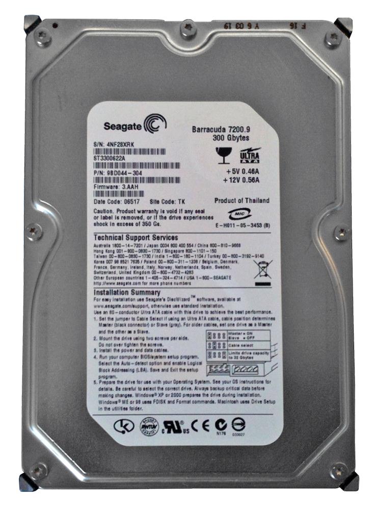 ST3300622A Seagate Barracuda 7200.9 300GB 7200RPM ATA-100 16MB Cache 3.5-inch Internal Hard Drive