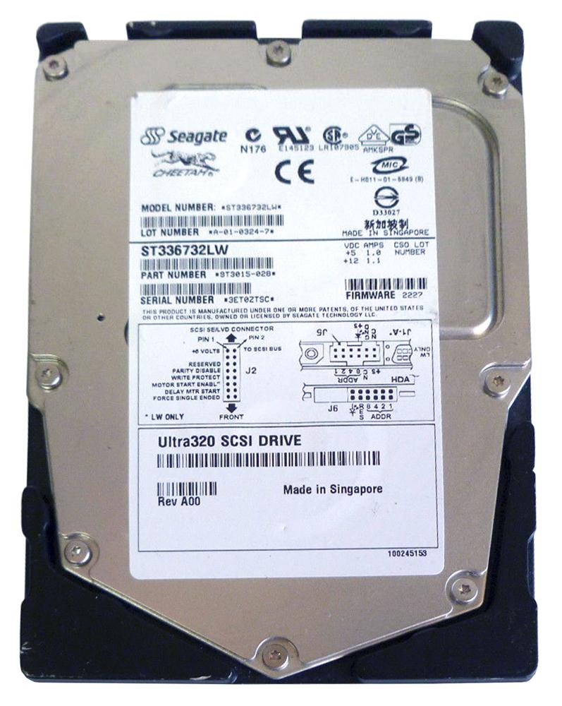 ST336732LW Seagate Cheetah X15-36LP 36.7GB 15000RPM Ultra-320 SCSI 68-Pin 8MB Cache 3.5-inch Internal Hard Drive