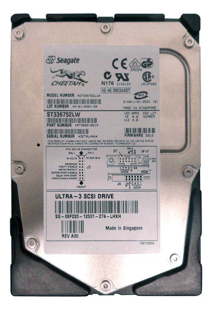 ST336752LW Seagate Cheetah X15 36.7GB 15000RPM Ultra-160 SCSI 68-Pin 8MB Cache 3.5-inch Internal Hard Drive
