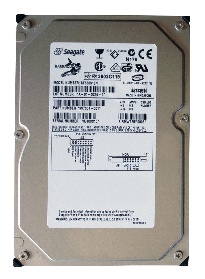 ST336918N Seagate Barracuda 36ES2 36.9GB 7200RPM Ultra SCSI 50-Pin 2MB Cache 3.5-inch Internal Hard Drive