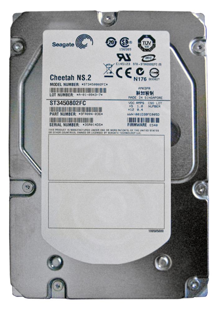 ST3450802FC Seagate Cheetah NS.2 450GB 10000RPM Fibre Channel 4Gbps 16MB Cache 3.5-inch Internal Hard Drive