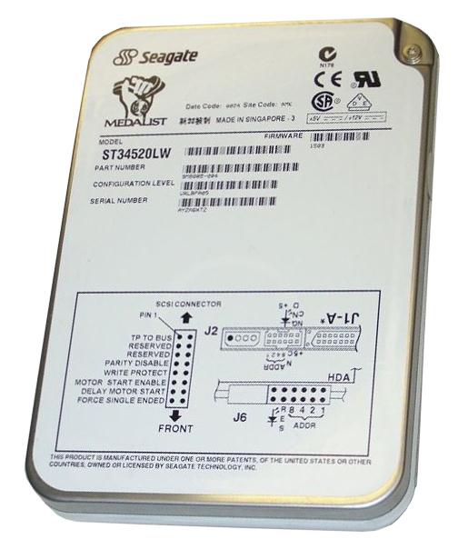 ST34520LW Seagate Medalist Pro 4520 4.55GB 7200RPM Ultra2 Wide SCSI 68-Pin 512KB Cache 3.5-inch Internal Hard Drive