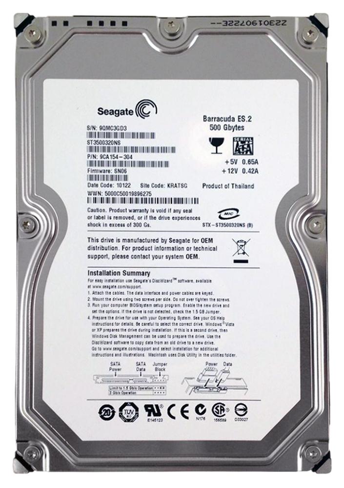 ST3500320NS Seagate Barracuda ES.2 500GB 7200RPM SATA 3Gbps 32MB Cache 3.5-inch Internal Hard Drive