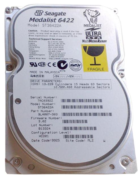 ST36422A Seagate Medalist 6422 6.4GB 5400RPM ATA-33 256KB Cache 3.5-inch Internal Hard Drive