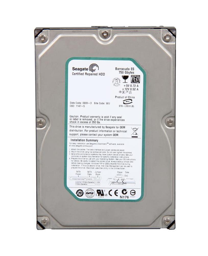 ST3750640NS-503A Seagate Barracuda ES.2 750GB 7200RPM SATA 3Gbps 32MB Cache 3.5-inch Internal Hard Drive