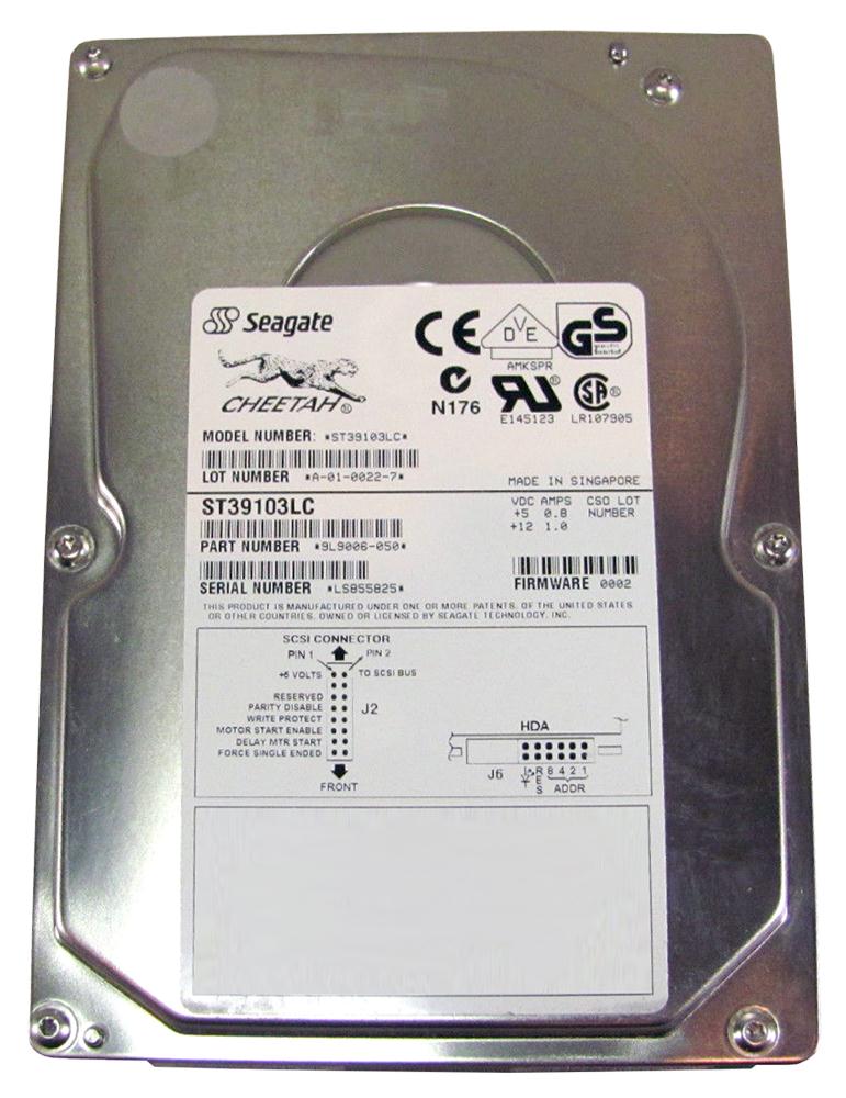 ST39103LC Seagate Cheetah 18LP 9.1GB 10000RPM Ultra2 Wide SCSI 80-Pin 1MB Cache 3.5-inch Internal Hard Drive