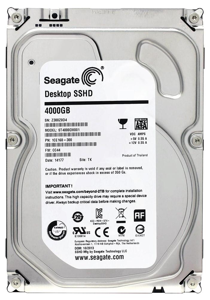 ST4000DX001 Seagate Desktop SSHD 4TB 7200RPM SATA 6Gbps 64MB Cache 8GB SSD 3.5-inch Internal Hybrid Hard Drive