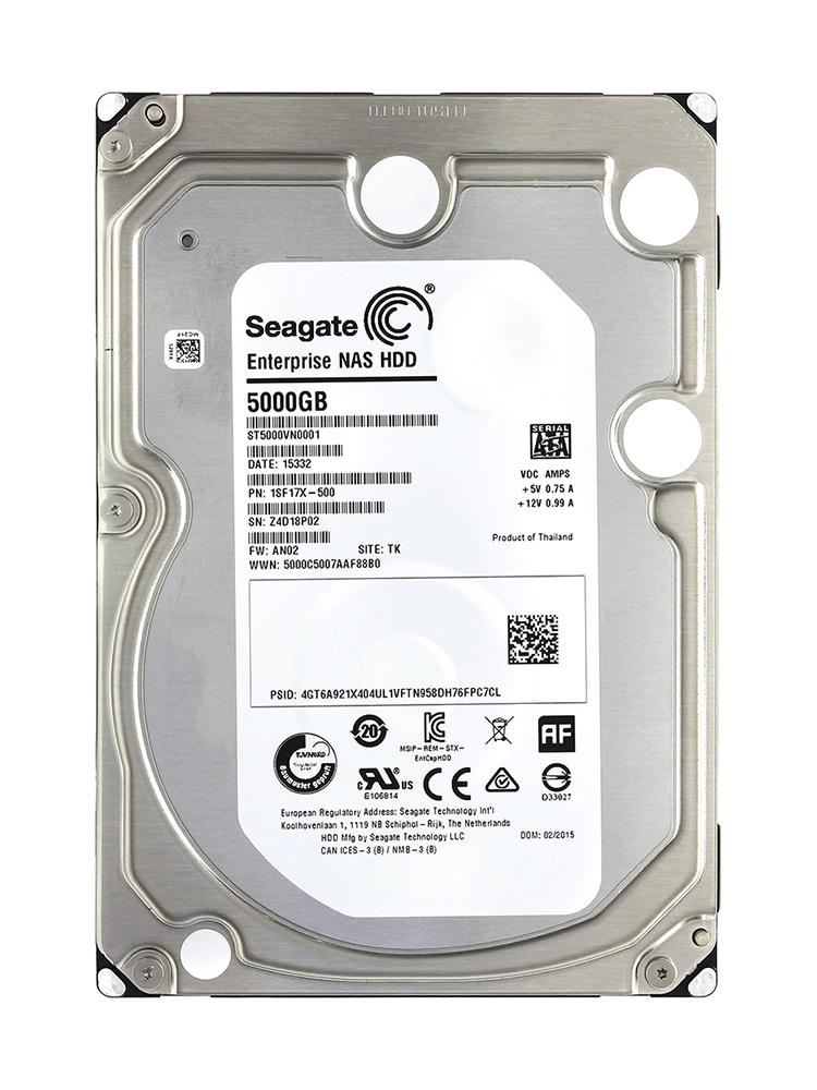 ST5000VN0001 Seagate Enterprise NAS 5TB 7200RPM SATA 6Gbps 128MB Cache 3.5-inch Internal Hard Drive