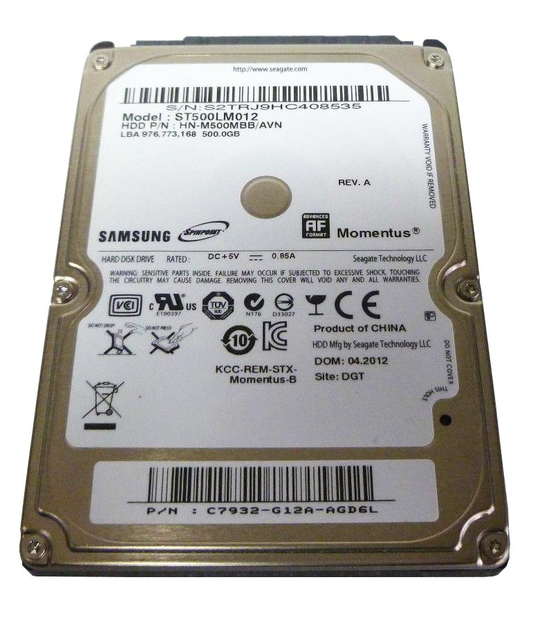 ST500LM012 Seagate Momentus 500GB 5400RPM SATA 3Gbps 8MB Cache 2.5-inch Internal Hard Drive