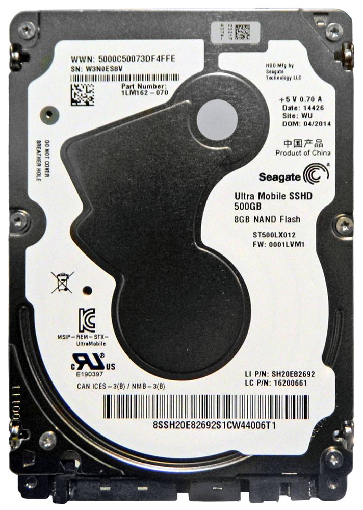 ST500LX012 Seagate Ultra Mobile SSHD 500GB 5400RPM SATA 6Gbps 64MB Cache 8GB MLC SSD 2.5-inch Internal Hybrid Hard Drive