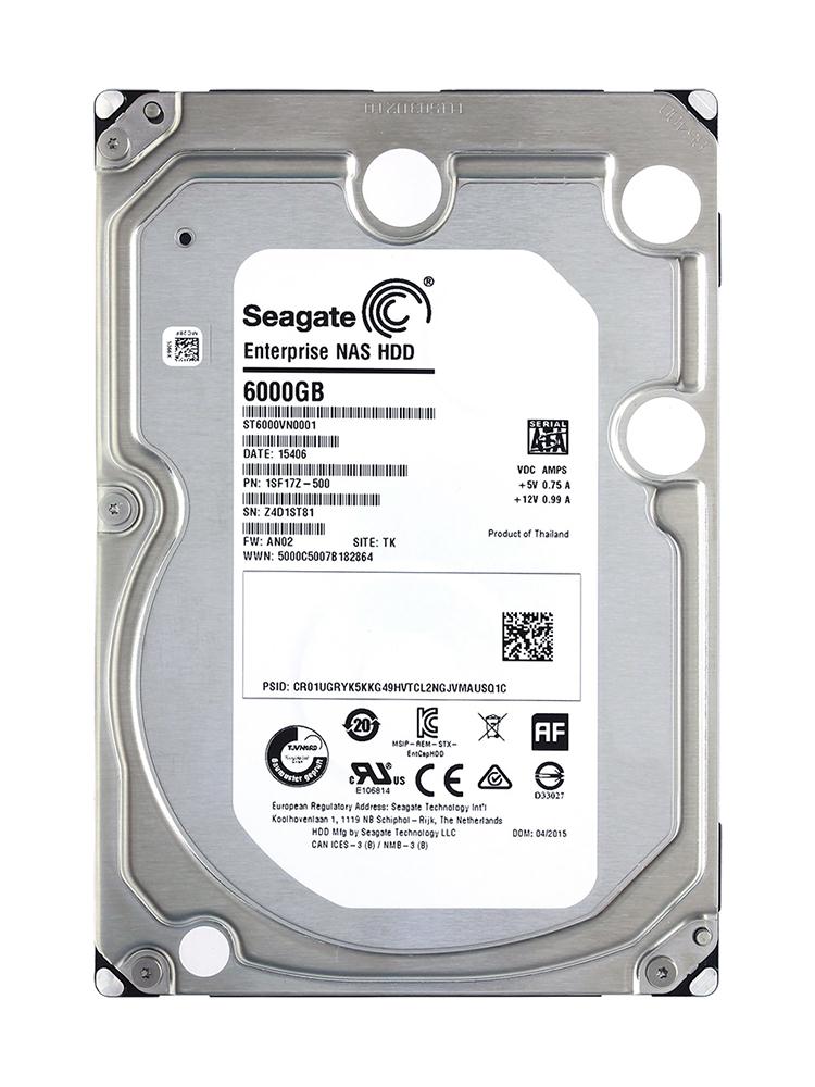 ST6000VN0001 Seagate Enterprise NAS 6TB 7200RPM SATA 6Gbps 128MB Cache 3.5-inch Internal Hard Drive