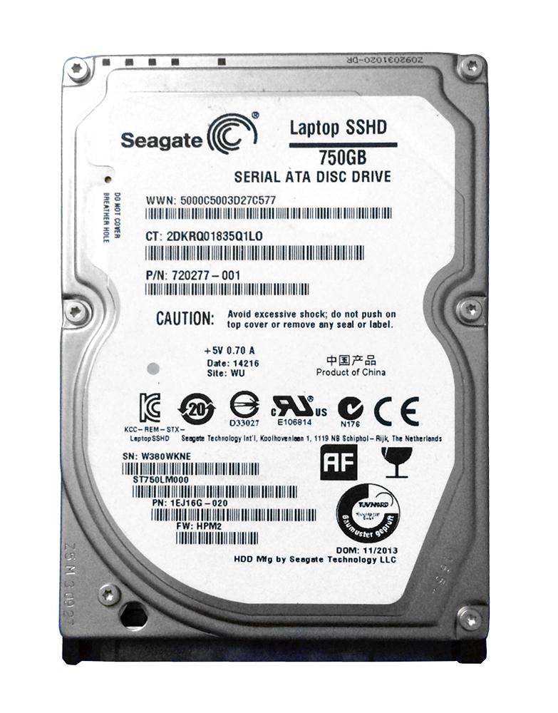 ST750LM000 Seagate Laptop SSHD 750GB 5400RPM SATA 6Gbps 64MB Cache 8GB MLC NAND SSD 2.5-inch Internal Hybrid Hard Drive
