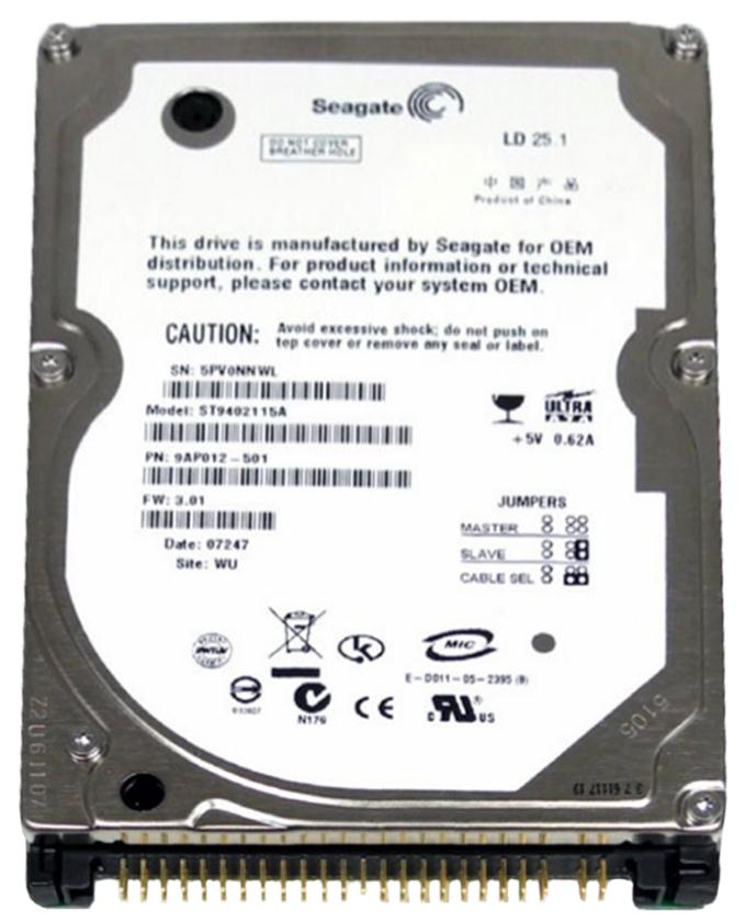 ST9402115A Seagate LD25 Series 40GB 5400RPM ATA-100 2MB Cache 2.5-inch Internal Hard Drive