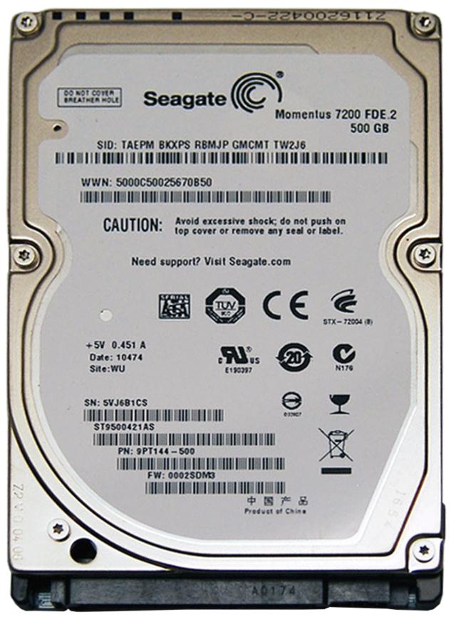 ST9500421AS Seagate Momentus 7200 FDE.2 500GB 7200RPM SATA 3Gbps 16MB Cache 2.5-inch Internal Hard Drive