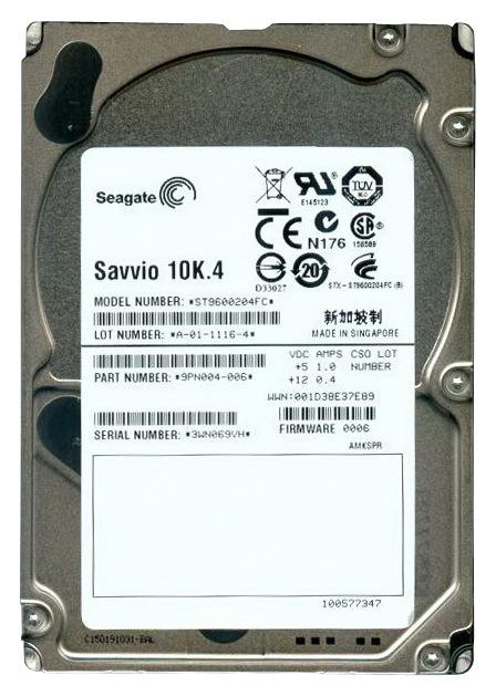 ST9600204FC Seagate Savvio 10K.4 600GB 10000RPM Fibre Channel 4Gbps 16MB Cache 2.5-inch Internal Hard Drive