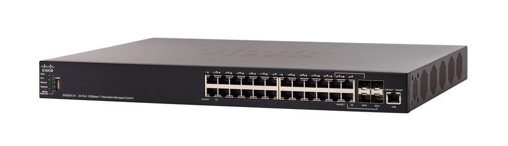 SX550X-24F-K9-AR Cisco 350 Series SX550X-24F 24 x SFP+ Ports GBase-T + 4 x Combo SFP+ Ports Layer 3 Stackable Managed Gigabit Ethernet Network Switch (Refurbished)