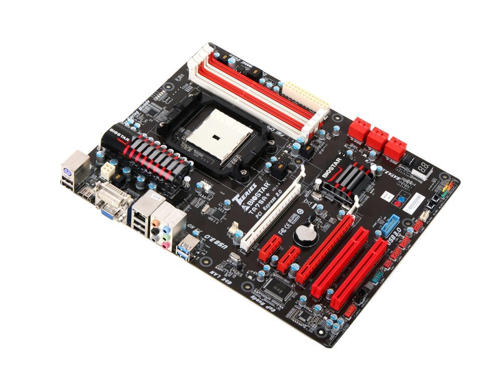 TA75A Biostar Socket FM1 AMD A75 Chipset AMD A-Series/ AMD E2- Series Processors Support DDR3 4x DIMM 6x SATA3 6.0Gb/s ATX Motherboard (Refurbished)