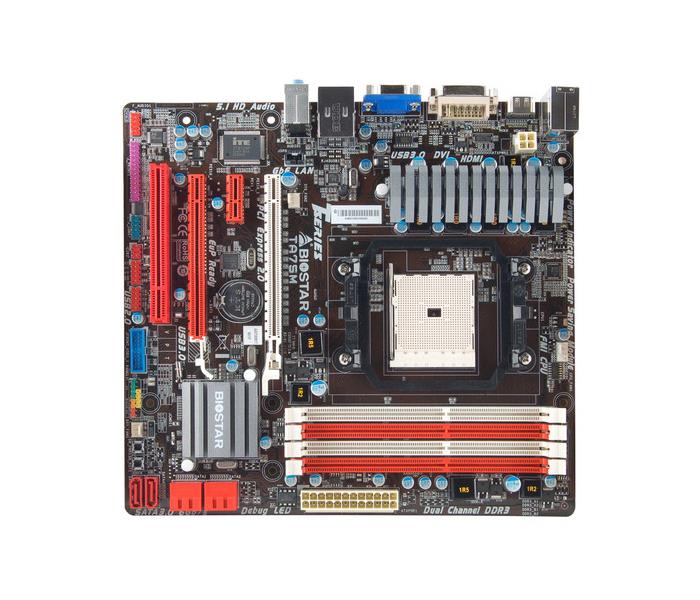 TA75M Biostar Socket FM1 AMD A75 Chipset AMD A-Series/ AMD E2- Series Processors Support DDR3 4x DIMM 6x SATA3 6.0Gb/s Micro-ATX Motherboard (Refurbished)