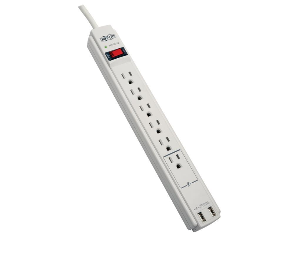 TLP606USB-D4 Tripp Lite 6ft Cord 6-Outlet Surge Protector Strip
