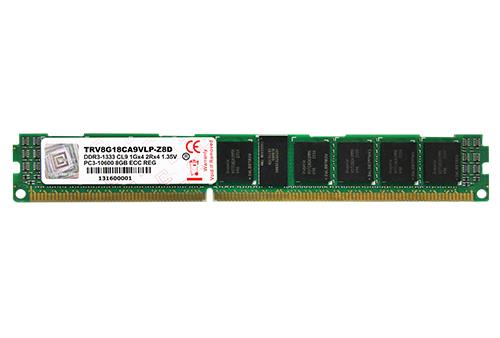 TRV8G18CA9VLP-Z8D V-Color 8GB PC3-10600 DDR3-1333MHz ECC Registered CL9 240-Pin DIMM 1.35V Low Voltage Very Low Profile (VLP) Dual Rank Memory Module