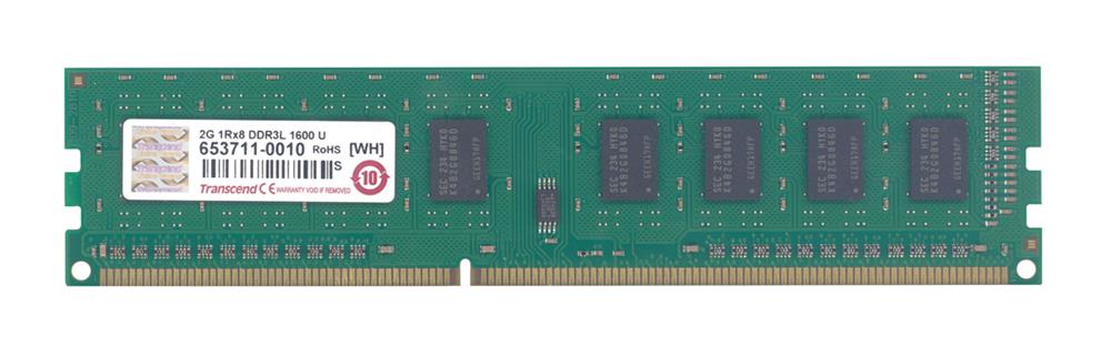 TS256MLK64W6N Transcend 2GB PC3-12800 DDR3-1600MHz non-ECC Unbuffered CL11 240-Pin DIMM 1.35V Low Voltage Single Rank Memory Module