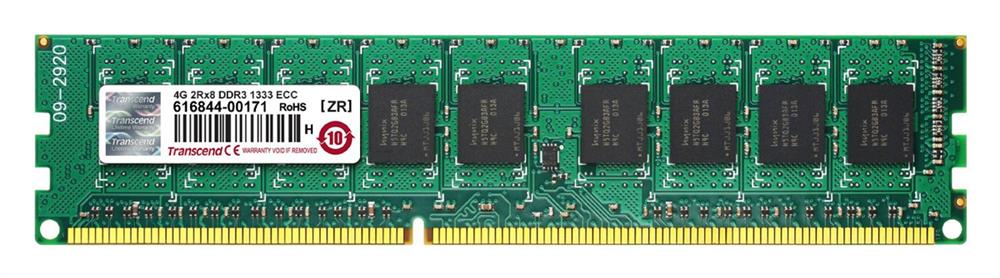 TS512MLK72V3N Transcend 4GB PC3-10600 DDR3-1333MHz ECC Unbuffered CL9 240-Pin DIMM Dual Rank Memory Module
