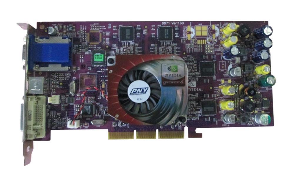 VCGF4TI44PB PNY GeForce 4 Ti 4400 128MB AGP 4x/8x VGA Video Graphics Card