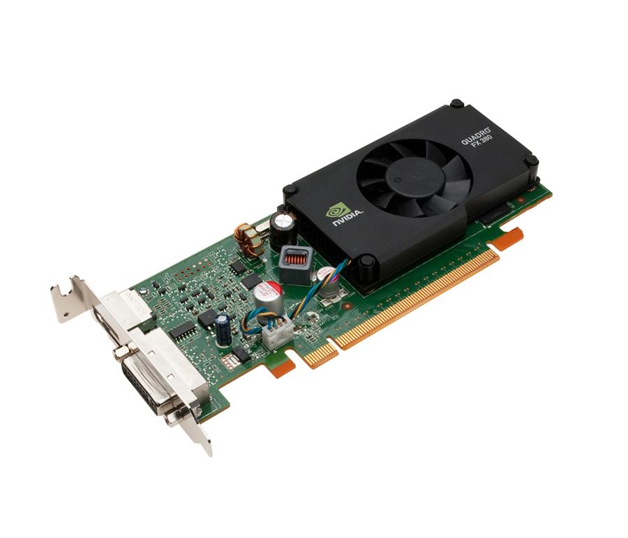 VCQFX380LP-T PNY Quadro FX 380 512MB 64-Bit GDDR3 PCI Express 2.0 x16 DVI/ DisplayPort Low Profile Workstation Video Graphics Card