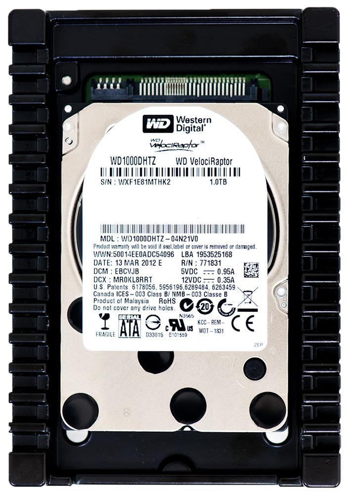 WD1000DHTZ-04N21V0 Western Digital VelociRaptor 1TB 10000RPM SATA 6Gbps 64MB Cache 3.5-inch Internal Hard Drive