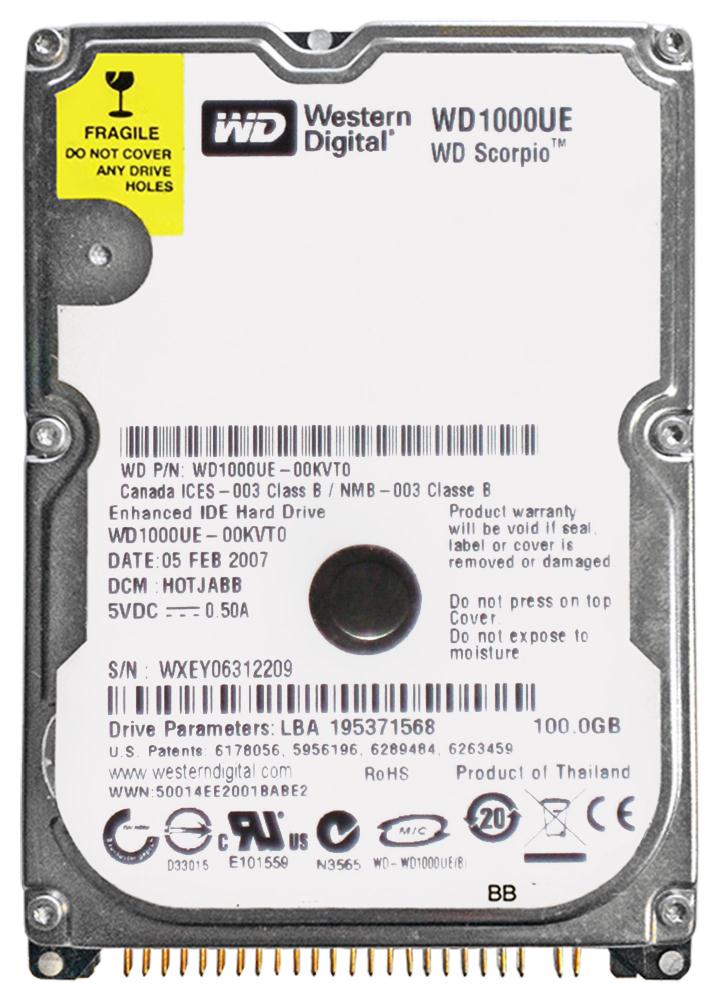 WD1000UE Western Digital Scorpio Blue 100GB 5400RPM ATA-100 2MB Cache 2.5-inch Internal Hard Drive