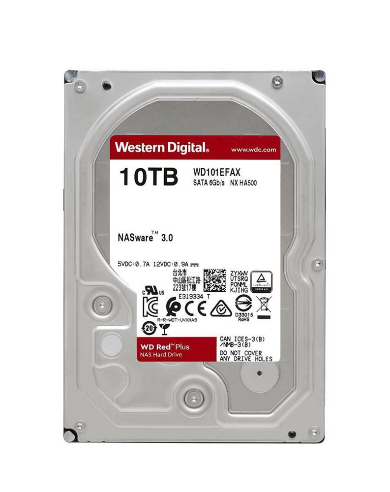 WD101EFAX Western Digital Red Plus NAS 10TB 5400RPM SATA 6Gbps 256MB Cache 3.5-inch Internal Hard Drive