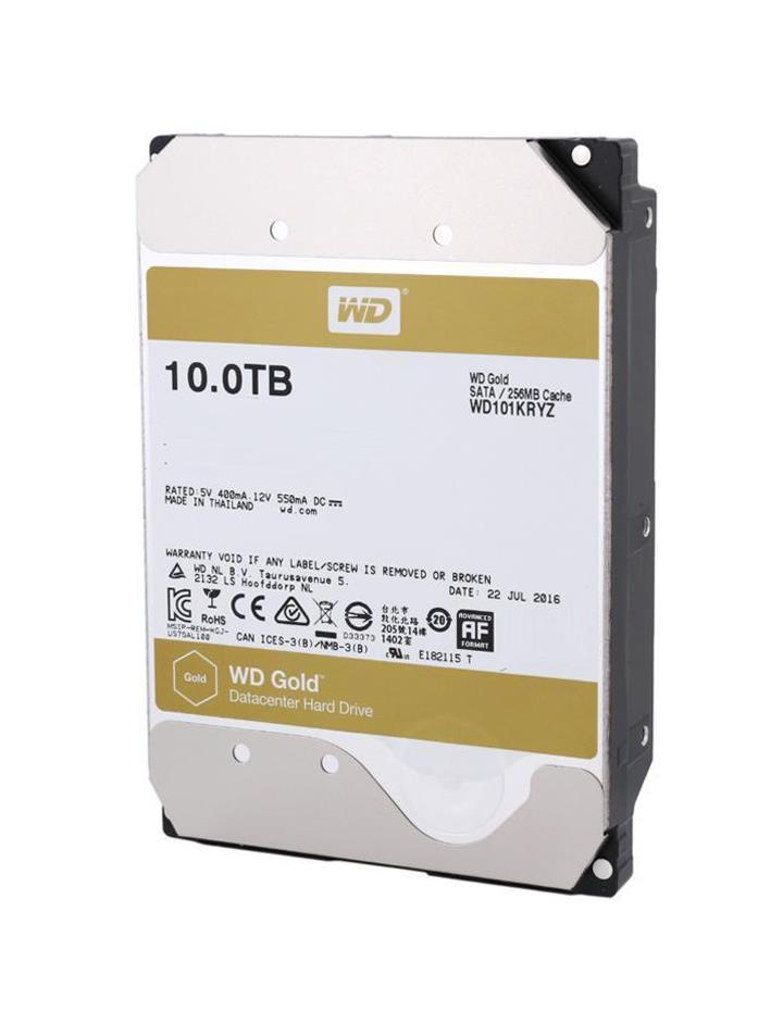 WD101KRYZSP Western Digital Gold 10TB 7200RPM SATA 6Gbps 256MB Cache 3.5-inch Internal Hard Drive