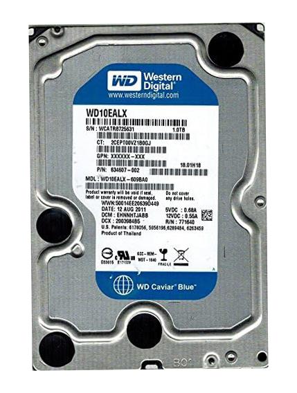 WD10EALX-609BA0 Western Digital Caviar Blue 1TB 7200RPM SATA 6Gbps 32MB Cache 3.5-inch Internal Hard Drive