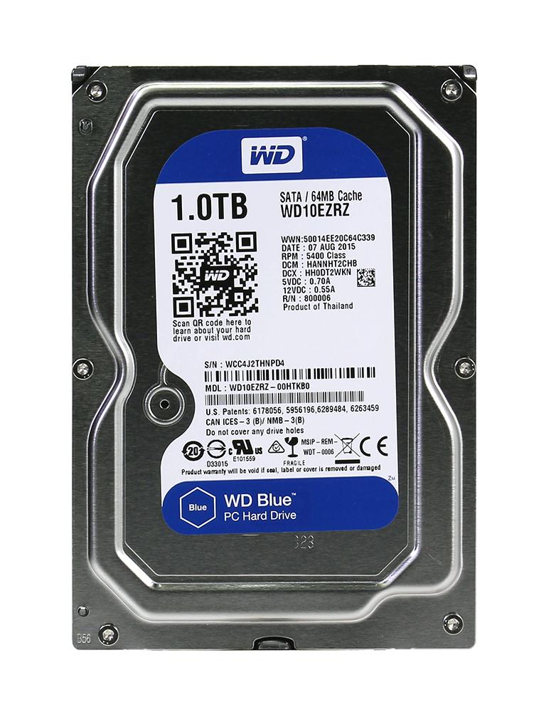 WD10EZRZ Western Digital Blue 1TB 5400RPM SATA 6Gbps 64MB Cache 3.5-inch Internal Hard Drive
