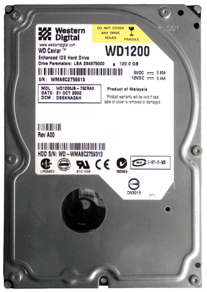 WD1200JB Western Digital Caviar 120GB 7200RPM ATA-100 8MB Cache 3.5-inch Internal Hard Drive