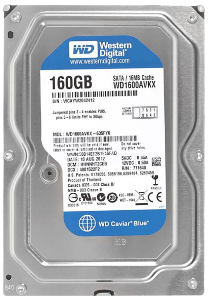 WD1600AVKX-635FY0 Western Digital AV 160GB 7200RPM SATA 6Gbps 16MB Cache 3.5-inch Internal Hard Drive