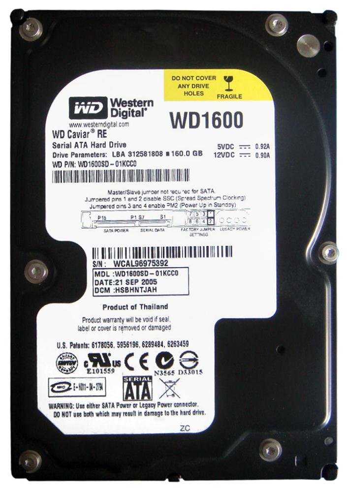 WD1600SD Western Digital Caviar RE 160GB 7200RPM SATA 1.5Gbps 8MB Cache 3.5-inch Internal Hard Drive