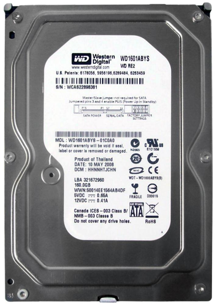 WD1601ABYS Western Digital RE2 160GB 7200RPM SATA 3Gbps 16MB Cache 3.5-inch Internal Hard Drive
