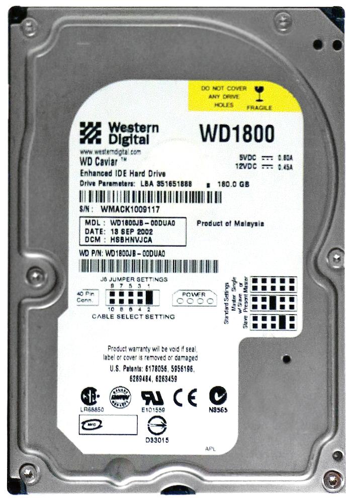 WD1800JB Western Digital Caviar 180GB 7200RPM ATA-100 8MB Cache 3.5-inch Internal Hard Drive
