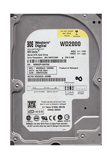 WD2000JD-00GBB0 Western Digital Caviar Blue 200GB 7200RPM SATA 1.5Gbps 8MB Cache 3.5-inch Internal Hard Drive