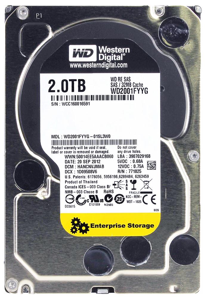 WD2001FYYG Western Digital RE 2TB 7200RPM SAS 6Gbps 32MB Cache 3.5-inch Internal Hard Drive