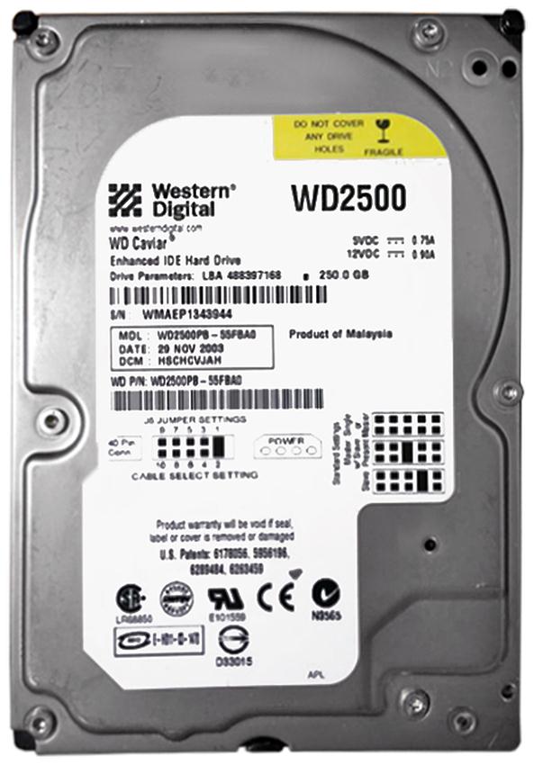 WD2500PB-55FBA0 Western Digital Caviar SE 250GB 7200RPM ATA-100 8MB Cache 3.5-inch Internal Hard Drive
