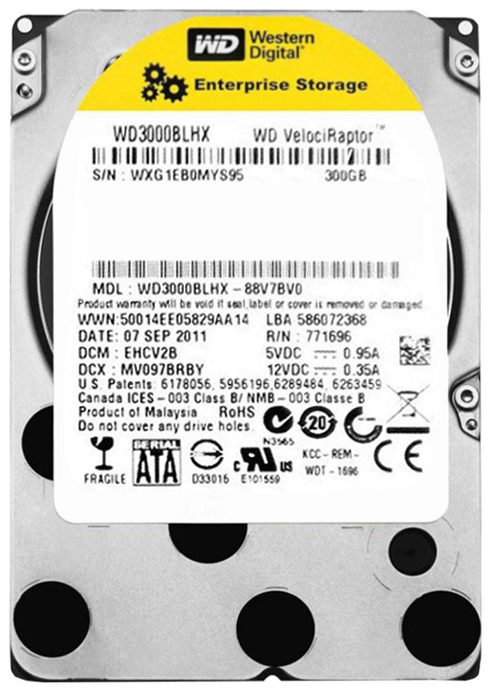 WD3000BLHX Western Digital VelociRaptor 300GB 10000RPM SATA 3Gbps 32MB Cache 2.5-inch Internal Hard Drive