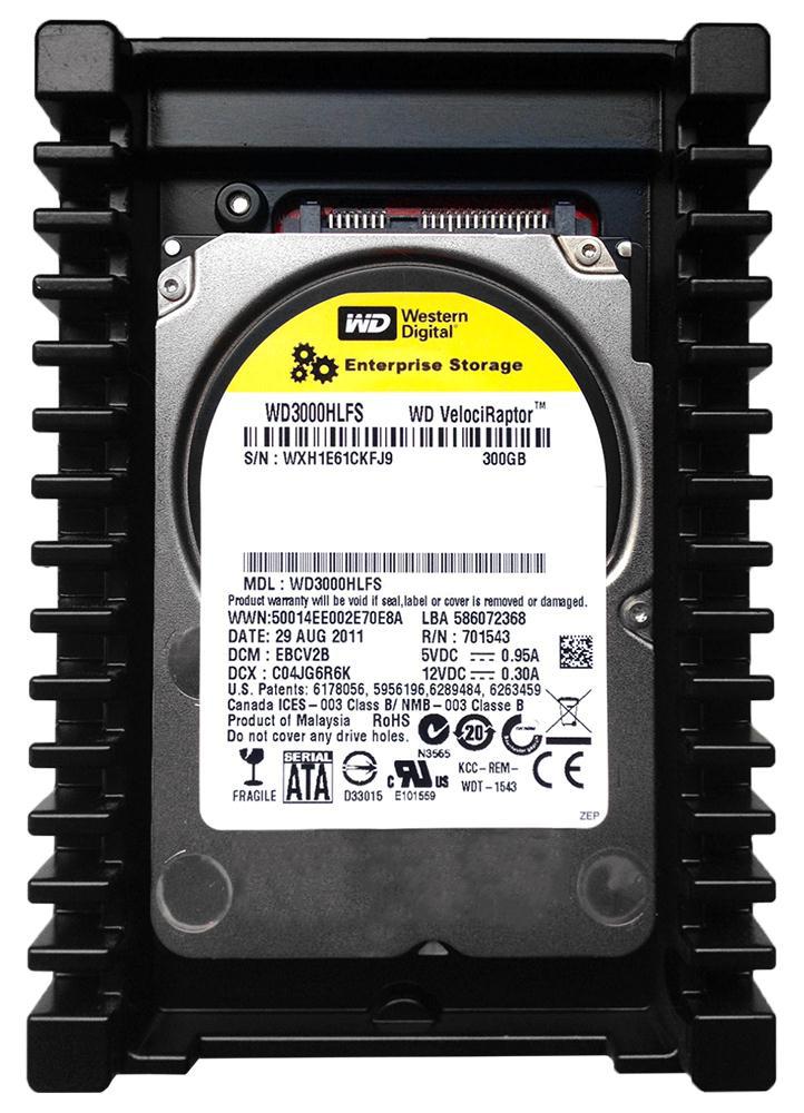 WD3000HLFS-O1G6UO Western Digital VelociRaptor 300GB 10000RPM SATA 3Gbps 16MB Cache 3.5-inch Internal Hard Drive