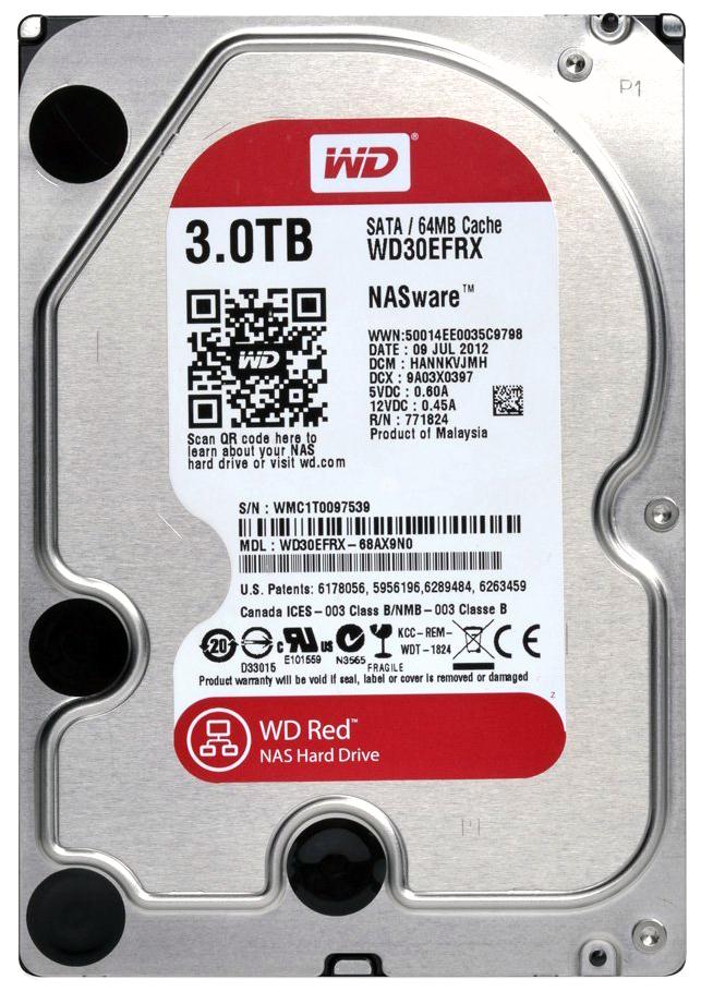 WD30EFRX Western Digital Red 3TB 5400RPM SATA 6Gbps 64MB Cache 3.5-inch Internal Hard Drive